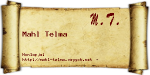 Mahl Telma névjegykártya